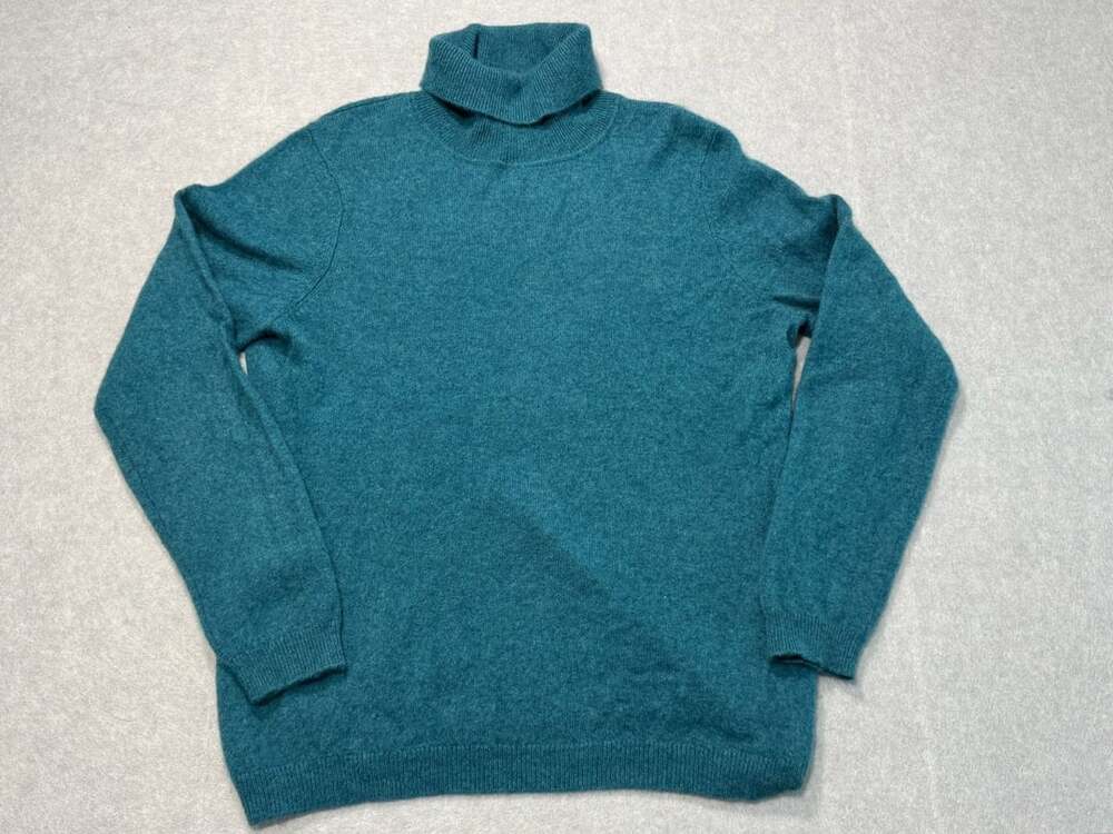 Charter Club Cashmere Luxury Sweater Size L Teal 100% Cashmere